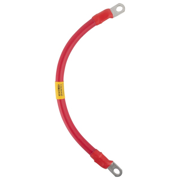 AWG No 1/0 Red Battery Interconnect Cable 12 with 3/8 Lugs
